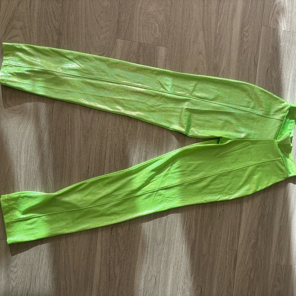 Green Latex Sparkly Pants - Picture 3 of 6